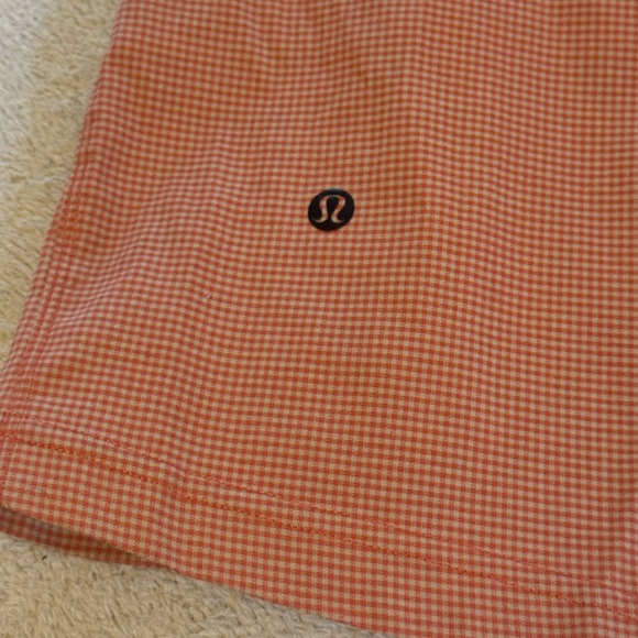 Lululemon Cargo Shorts Men Checker Orange Casual Pants Size 34 - Picture 2 of 10